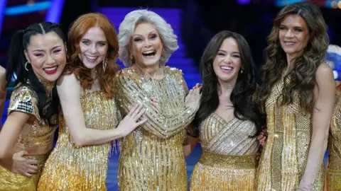 PA Media (left to right) Nancy Xu, Angela Scanlon, Angela Rippon, Ellie Leach and Annabel Croft during a photocall for the Strictly Come Dancing Live Tour