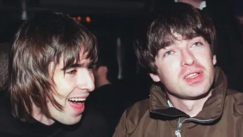 PA Media Liam and Noel Gallagher in 1997