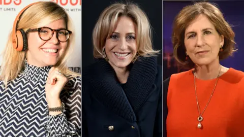BBC Emma Barnett, Emily Maitlis and Kirsty Wark