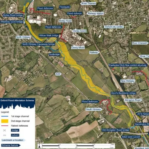 Environment Agency Map of the Oxford Flood Alleviation Scheme