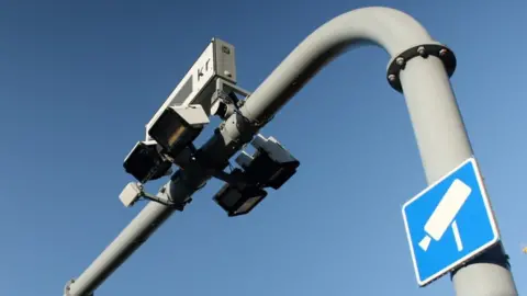 Anthony Saddington/BBC Some of Gothenburg's automated congestion charge cameras