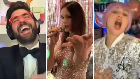 YOUTUBE/INSTAGRAM Left-right: John Krasinski, Sophie Ellis-Bextor and Miley Cyrus