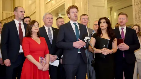 SUZANNE PLUNKETT/REUTERS Matthew O'Toole with SDLP colleagues