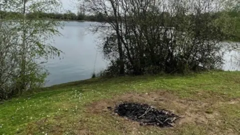 Cambridgeshire Constabulary  Burnt patch of grass at a nature reserve