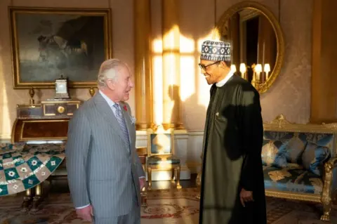 Reuters Britain"s King Charles holds an audience with the President of Nigeria Muhammadu Buhari at Buckingham Palace, London, Britain November 9, 2022.