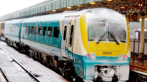 Arriva Trains Wales A frosty train at Cardiff Central Station