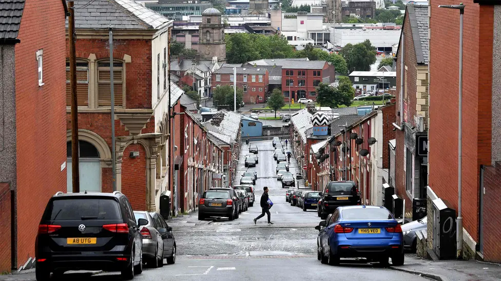 AFP view down a Blackburn street