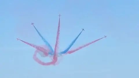 The Red Arrows at the Torbay Airshow, 2023