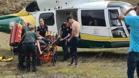 Great North Air Ambulance Air ambulance on the scene