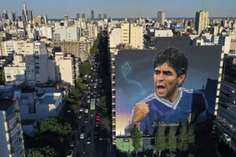 Getty Images Maradona mural in Buenos Aires