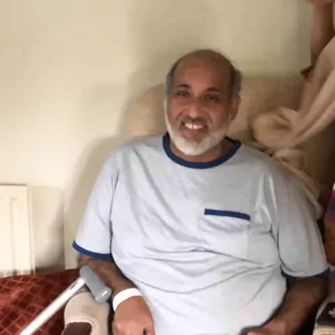 Hussain Mohammed Hussain in his favourite chair