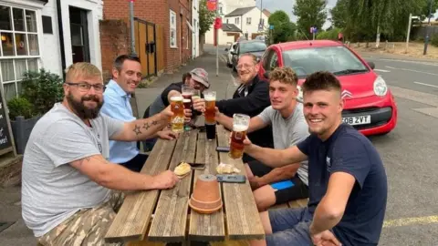 Callum Thorpe Volunteers enjoying a pint