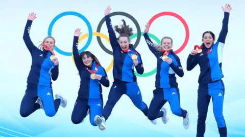 Getty Images Olympic curling team: Mili Smith, Hailey Duff, Jennifer Dodds, Vicky Wright and Eve Muirhead