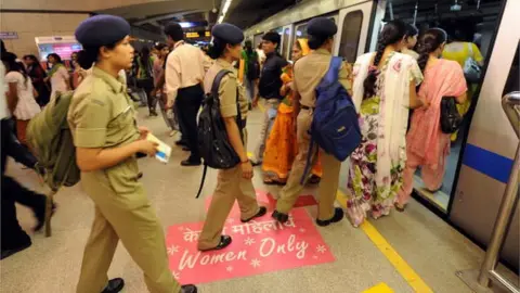 Getty Images The women's compartment in Delhi Metro