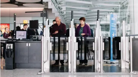 BA Biometric self-boarding gates at Heathrow Terminal 5