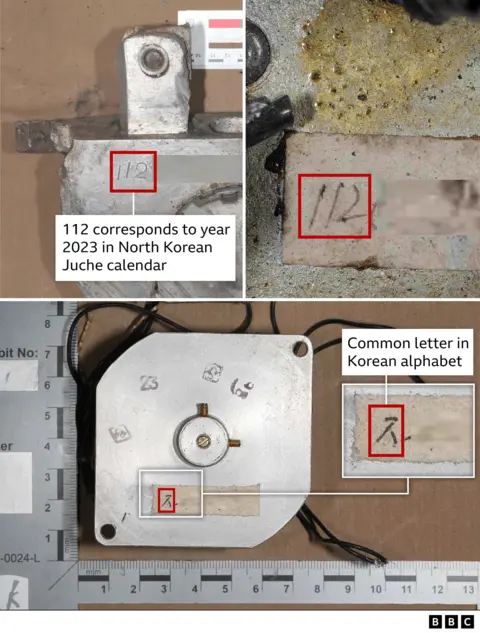 Conflict Armament Research Graphic of parts of North Korean weapon in Ukraine eiqxikhiqqinv