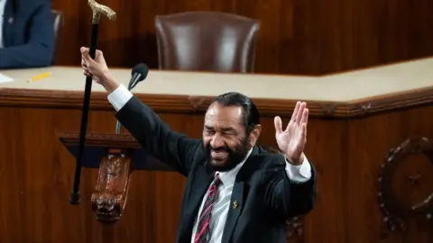 Getty Images Rep. Al Green, D-Texas, is seen on the House floor of the U.S. Capitol before Rep. Mike Johnson, R-La., was elected Speaker of the House on Wednesday, October 25, 2023.