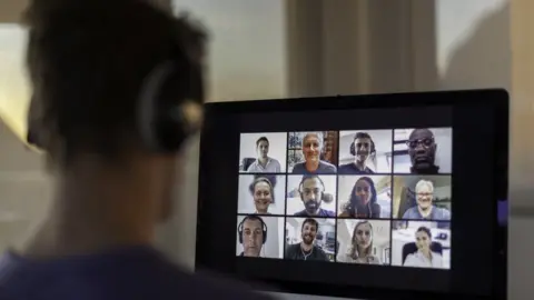 Getty/Alistair Berg Person on a virtual meeting