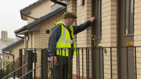 BBC NRS field staff knocking on doors - 28 May