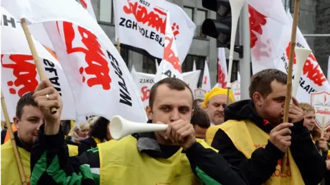 JANEK SKARZYNSKI/AFP/Getty Images Solidarity trade union march in Warsaw 2013