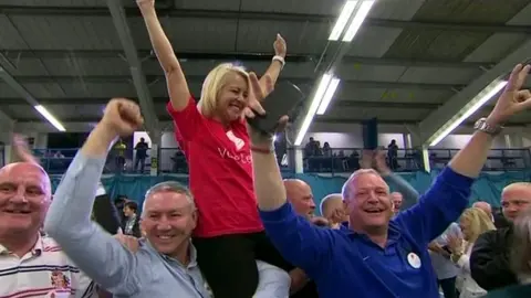 Vote Leave supporters celebrate in Sunderland