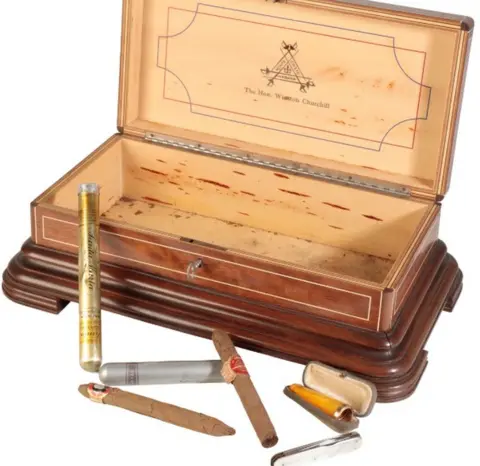 Duke's Auctioneers Sir Winston Churchill cigar box