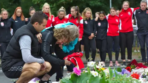 Getty Images People have been leaving tributes to the victims in Christchurch
