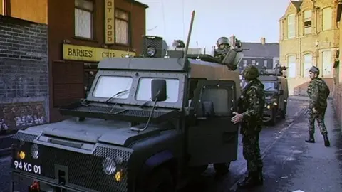 Soldiers in Belfast in 1991