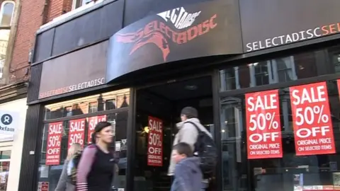 BBC The former Selectadisc record shop on Market Street, Nottingham