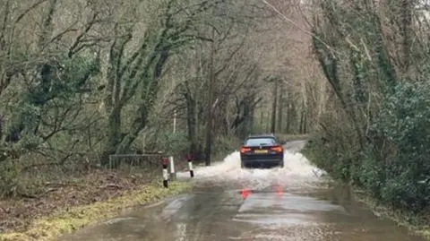 Car in water