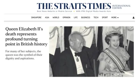 The Straits Times Front page of The Straits Times