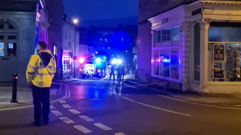 Dr Michael Pritchard Road closure near to fire on Grove Street, Bath