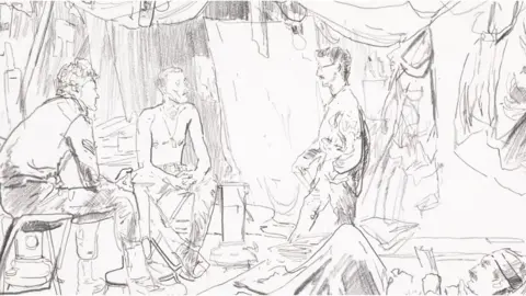 NAtional Memorial Arboretum A sketch by Linda Kitson