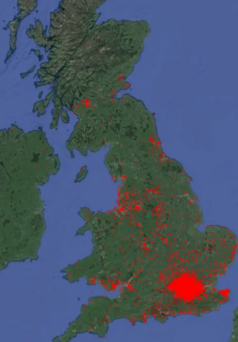 Goldsmth's University map of parakeet spread