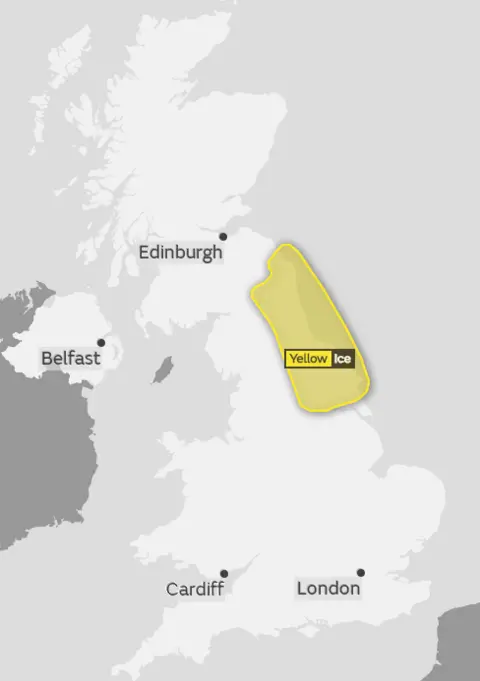 Met Office Met Office weather warning for ice into Monday
