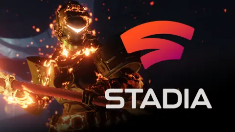 Activision/Google Destiny 2 character with Stadia logo