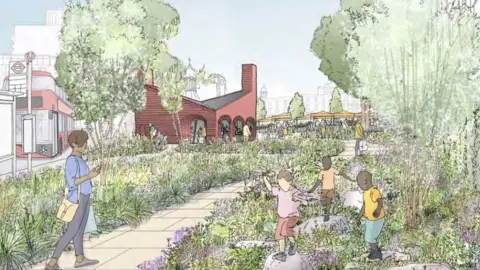 Greenwich Council / Studio Weave Artist impression of proposed new square