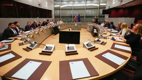 Getty Images Brexit talks in Brussels, 31 August 2017