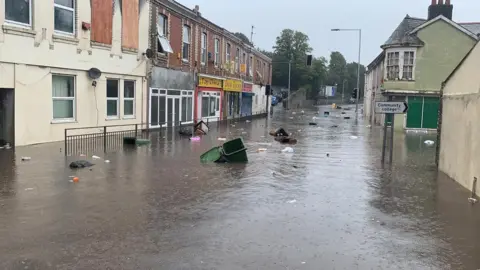 BBC Flooded Alexandra Road in Plymouth