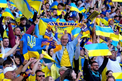 PA Media Ukraine fans celebrating