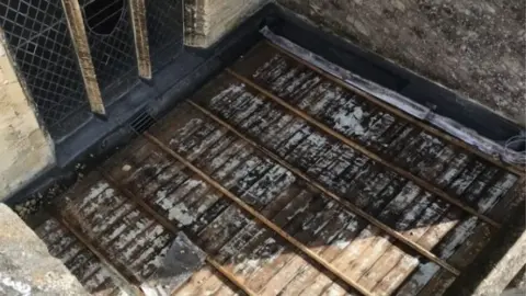 All Saints' Church The vestry roof stripped of its lead cladding