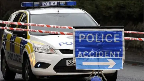 Pacemaker Police cordon at road crash site