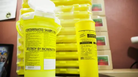 Getty Images contaminated sharps bin