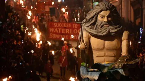 REUTERS/Toby Melville Neptune, the Roman God of the sea, was one of the effigies