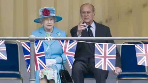 Getty Images The Queen and the Duke of Edinburgh in Cumbria in 2008