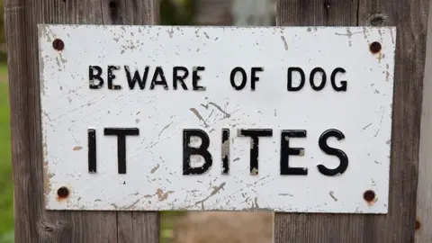 Getty Images Beware of the dog sign