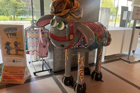 Shaun on the Tyne The model Shaun before being vandalised