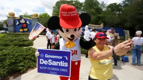 Reuters Supporters of the bill gathered outside Walt Disney World in Florida earlier this month