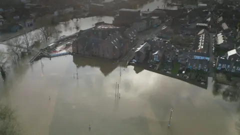 Ross Jones -SY View Aerial photo of Shrewsbury flooding