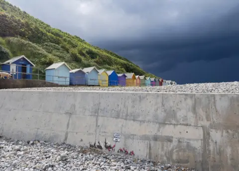 Laurent Forestier 'Luxury rentals only' mural, said to be by Banksy, at Cromer